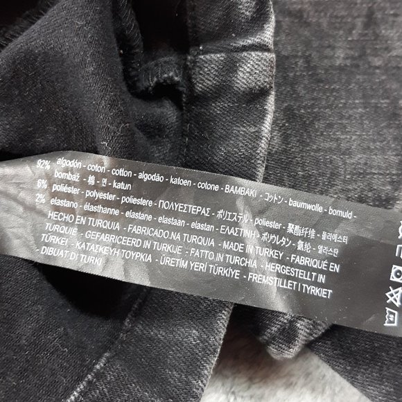 Zara Woman Black Denim Bell Sleeve Crop Top S - Picture 7 of 9